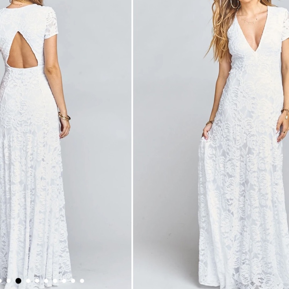 SMYM Eleanor Maxi Dress, Lovers Lace White, New